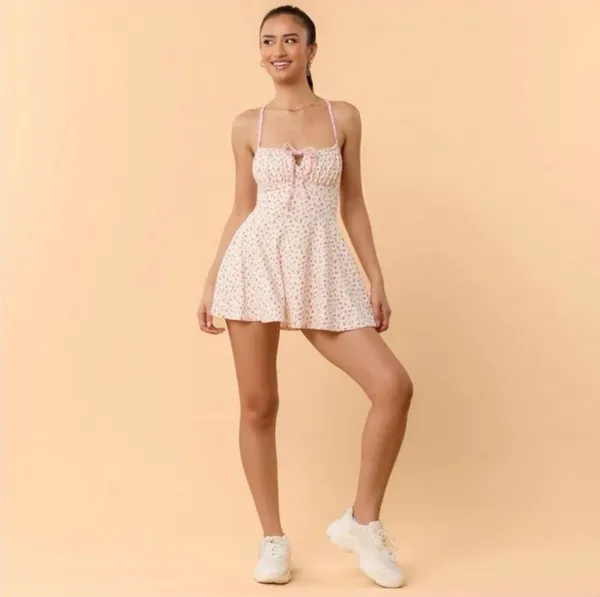 NWT! Popflex Target X Blogilates Tie Front Twirl Active Dress Floral Size Small - Image 9