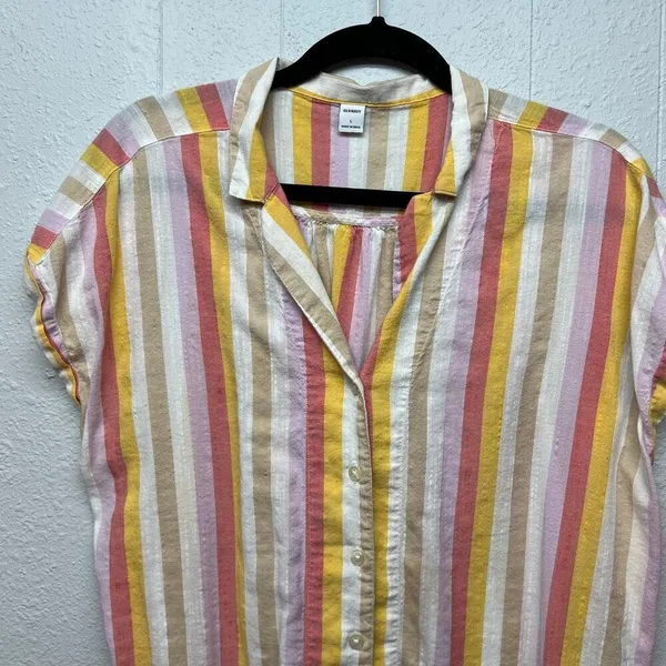 Old Navy Multicolor Womens Shirt Large Casual Lightweight Minimalist Breathable - Image 3