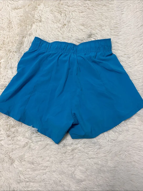 Nike Women's Teal Athletic Running Shorts with White Inner Brief - Image 3