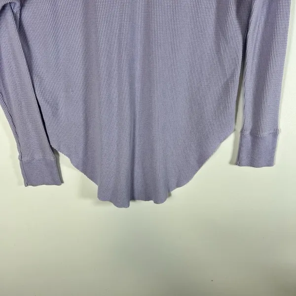 Aritzia TNA Size XXS Alder Thermal Waffle Knit Long Sleeve‎ Lilac Purple Casual - Image 12