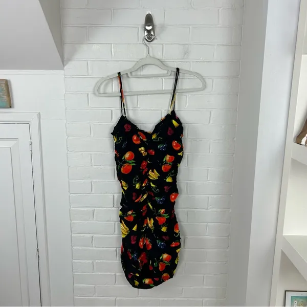 NWT We Wore What Ronnie Ruched Fruit Print Mini Dress Size XL - Image 14