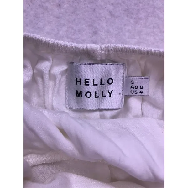Hello Molly Midi Dress Women 4 White Linen Blend Tiered‎ Boho Sundress - Image 2
