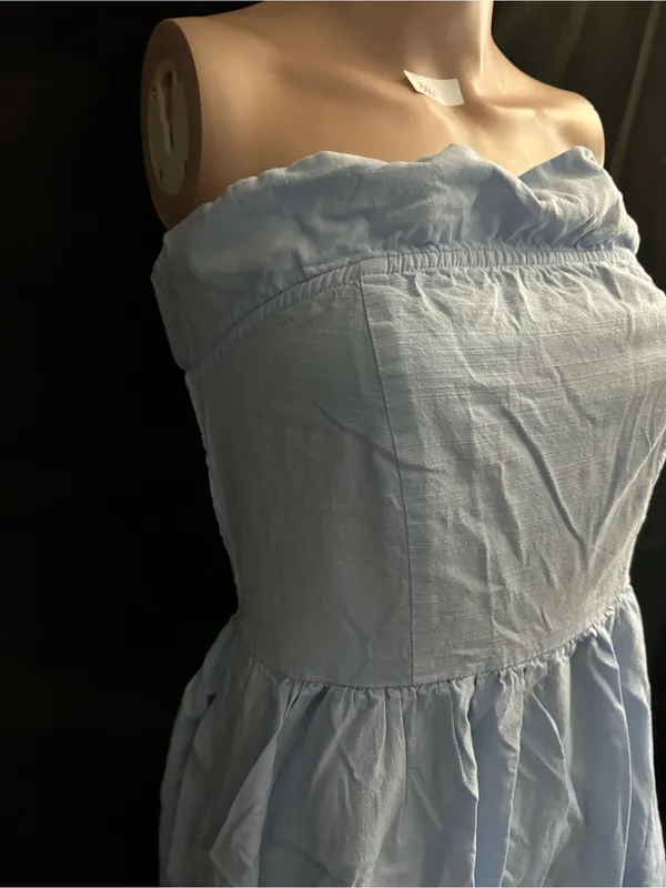 Zesica Strapless Light Blue Ruffle Top Sundress MD - Image 5