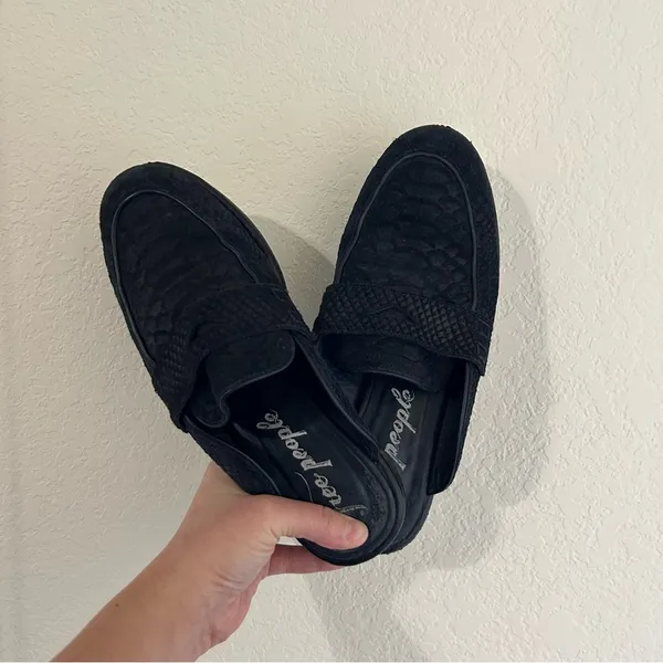 Free People At Ease Leather Snakeskin Mules - Image 3