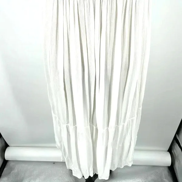 Vince Shirred Sleeveless Tiered Midi Long Dress in‎ Off White Size XS - Image 10