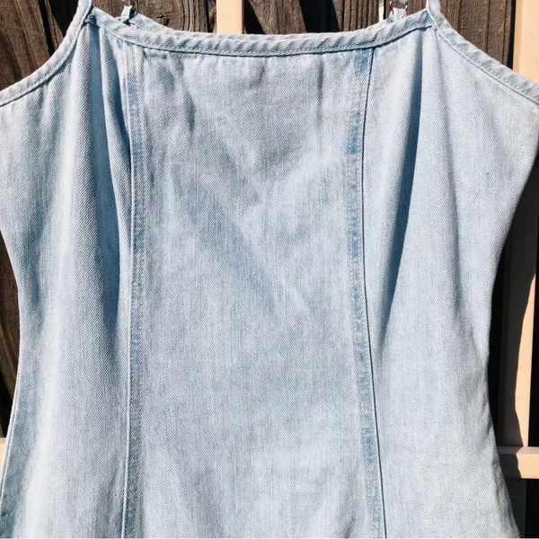 Indigo Rein NEW Light Wash Blue Denim Maxi Dress Size Medium - Image 3