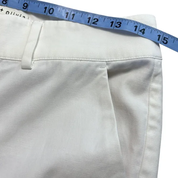 Alice + Olivia Stacy Slim‎ Trouser Pants Ivory Stretch Minimalist Office 6 - Image 11