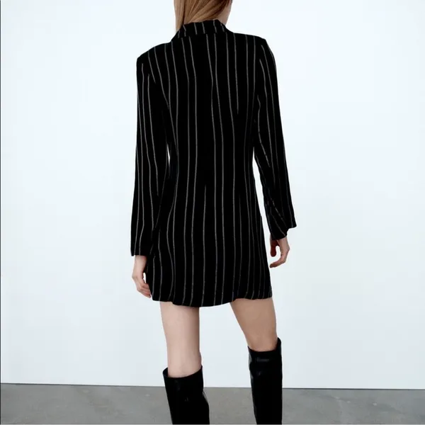 Zara Pinstripe Blazer Dress - Image 4