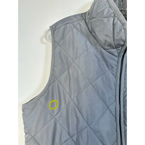 Market & Spruce‎ Grey Quilted Zip Up Vest Mock Neck WECSH004 Womens XL - Image 4