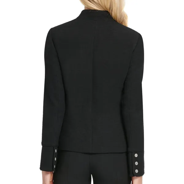 NWT DKNY Black Military Blazer Jacket Double-Breasted Gold Button Stand Collar - Image 8