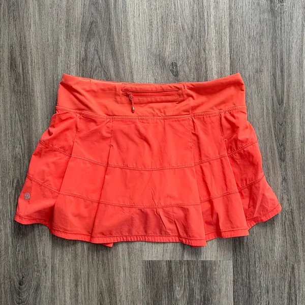 lululemon Orange Performance Skort Size 6 Women’s Tiered Athletic Skirt - Image 3