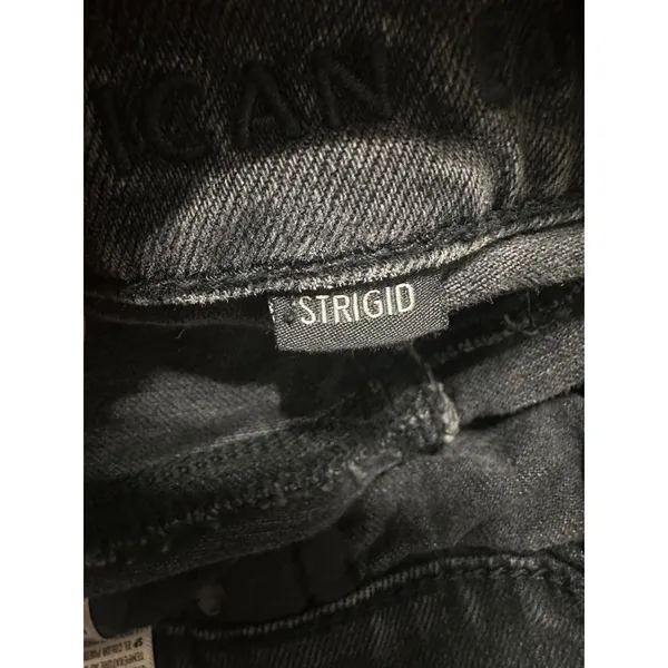 American Eagle‎ Strigid Mom Short Black Distressed Raw Hem Denim Shorts Size 00 - Image 5