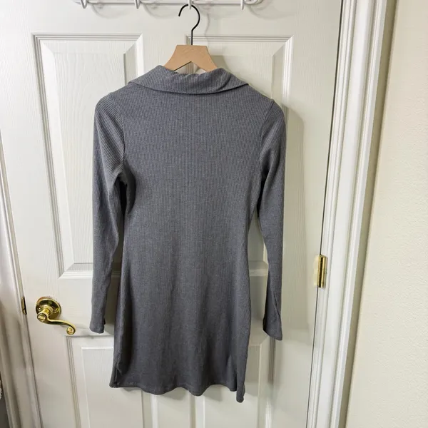 Reformation Amy Knit Dress Long Sleeve Button Down‎ Shirt Dress Womens Size L - Image 6