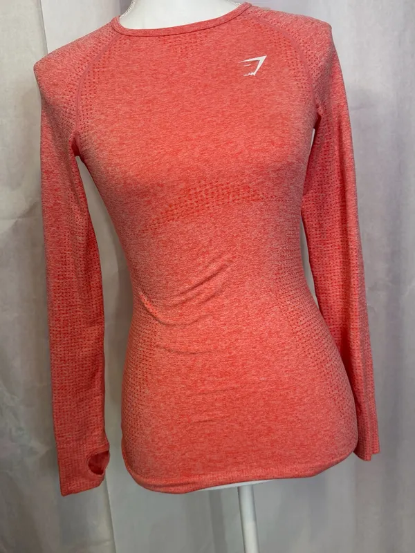 Gymshark Women’s Seamless Long Sleeve Top - Coral Pink - Image 2
