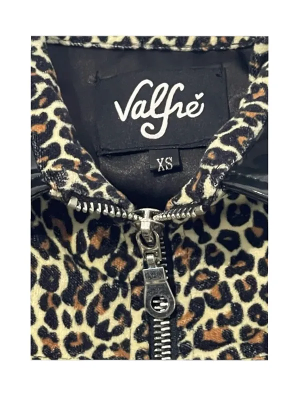 new Valfre ☻︎ January Crop Jacket ☻︎ Leopard Print ☻︎ Black Vinyl Collar ☻︎ XS - Image 11