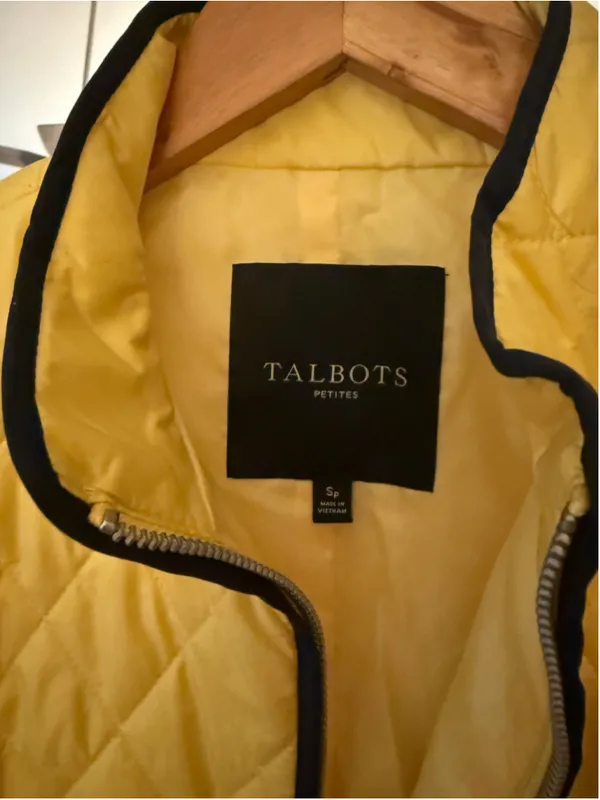 Women's Talbots Quilted Vest Petite SP Yellow Black - Image 4