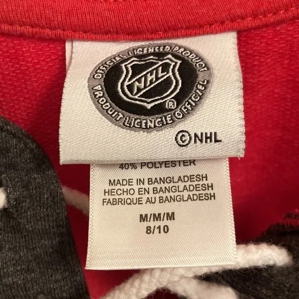NHL Chicago blackhawks pull over lace up sweatshirt sz M GUC - Image 2