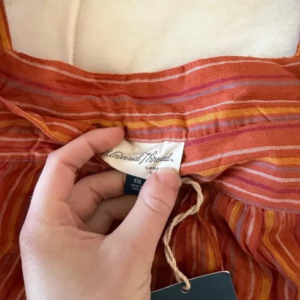 NWT Universal Thread Striped Orange Sleeveless Top - Image 4