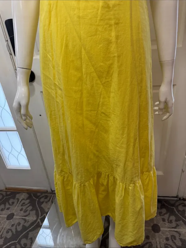 Farm Rio x Anthropologie Yellow Cotton Keyhole Midi Dress Size Small $198 - Image 7
