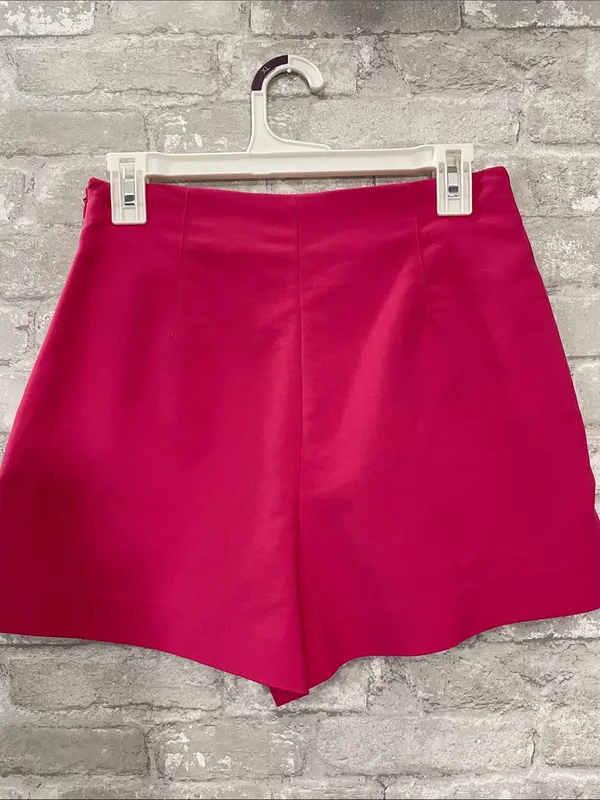 Zara Hot Pink High-Waist Tailored Shorts - Image 2
