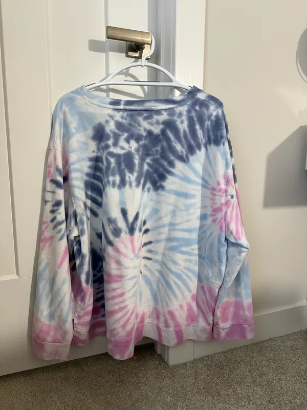 Target Blue and pink tie-dye boat neck, long sleeve - Image 2