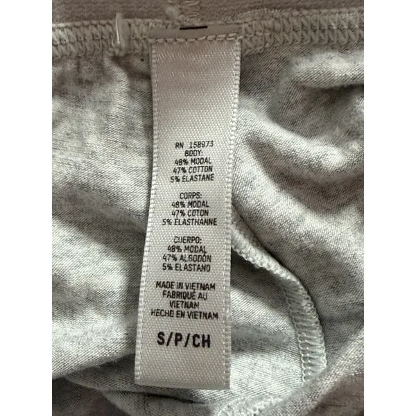 SKIMS Cotton Jersey Wide Leg Pant Light Heather Grey S Small Gray A4-0015 - Image 3