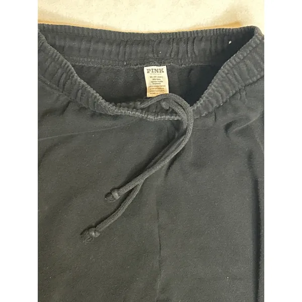 PINK Victoria's‎ Secret Embroidered Logo Sweatpants Black XS GUC - Image 4