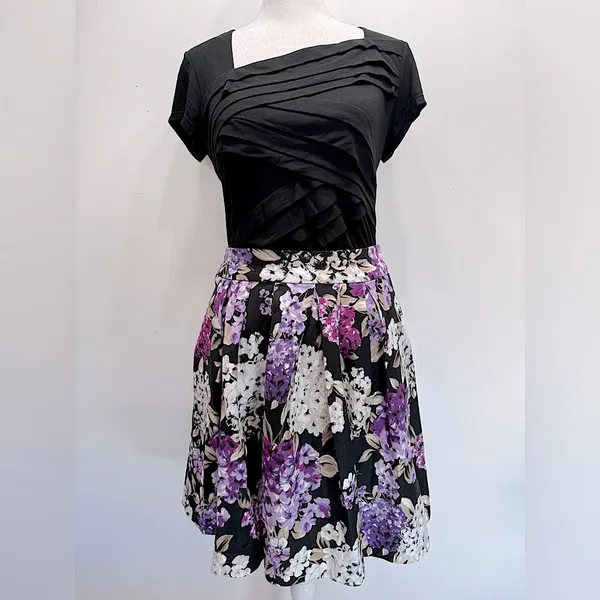 White House Black Market Black Top Crisscross Layered Asymmetric Neckline Size S - Image 10