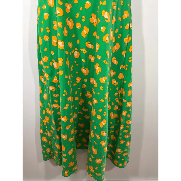 Tabitha Brown for Target Green Leopard Print Scoop‎ Neck Midi Dress Pockets Sz M - Image 4