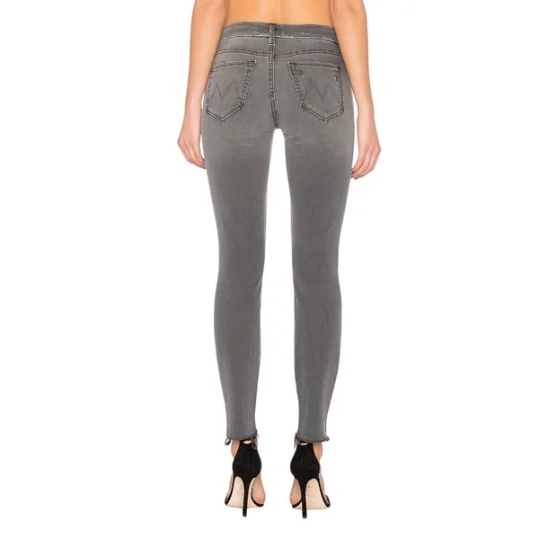 MOTHER Looker Ankle Fray Skinny Jeans Last Chance Saloon (Gray) size 26 - Image 9