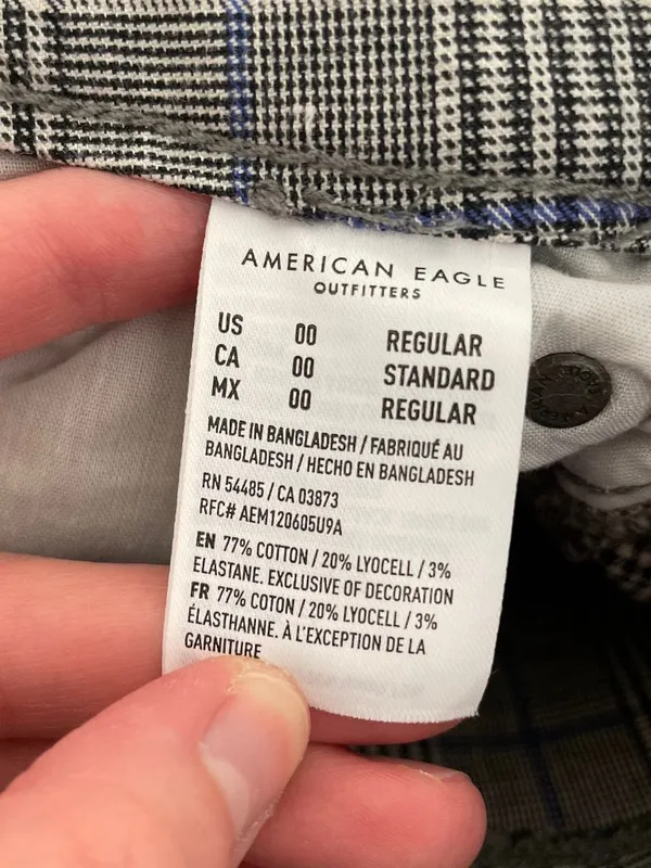 AMERICAN EAGLE Super Stretch Hi-Rise Mini Skirt Gray Black Plaid High Waisted 00 - Image 7