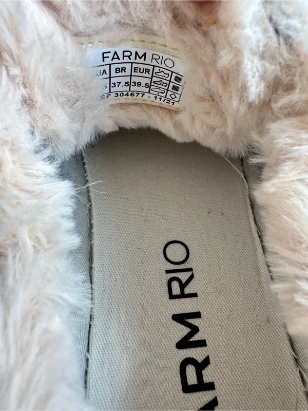 Farm Rio Ainika Tapestry Platform Sneakers Faux Fur Blue 8.5 NWOT - Image 10