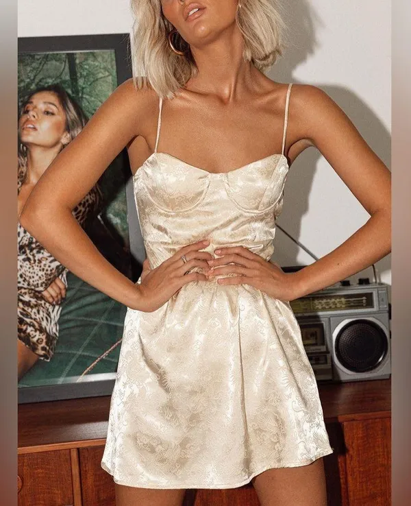 Princess Polly NWT Champagne Pop Mini Dress Womens US Size 10 - Image 8