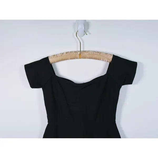 NWT Lulus Off Shoulder Trumpet Midi Dress Mermaid Womens S Black Cocktail Event - Image 10