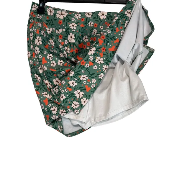 Loukeith Women Floral Print Green Skort Athletic‎ Golf Tennis Skirt Size L - Image 4