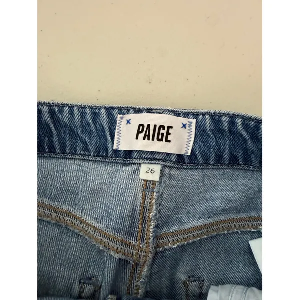 PAIGE Zoey Wide Leg Jeans Blue Coastline Drawstring High Rise 26 - Image 6
