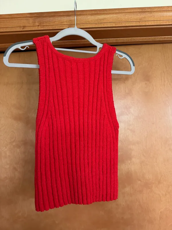 Cotton On Red Tank Top Crop - Image 3