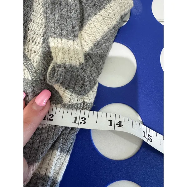 Free People Y2K Striped Thermal‎ Hoodie Small Earthy Nautical Boho Indie Breton - Image 4