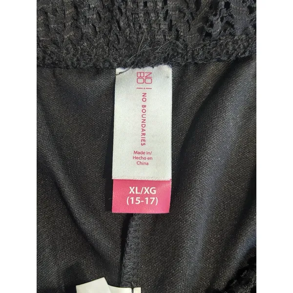 No Boundaries Lace Crochet Swim Cover Up Pants Size XL NWT Black Under Shorts Elastic - Image 4