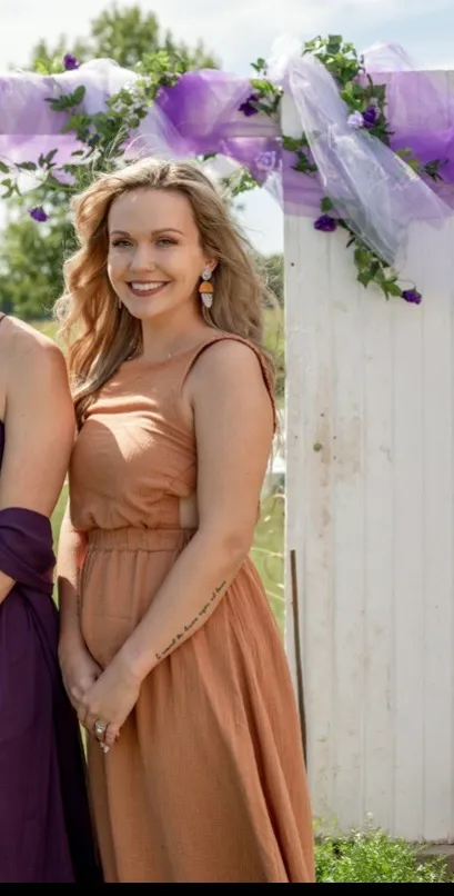 Maude Burnt Orange Midi Dress - Image 5