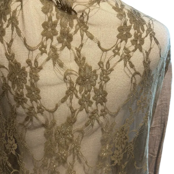 Shawl Open Lace Back Gauze SZ 1X J GEE Oversized Top Drapery Victorian Coquette - Image 9
