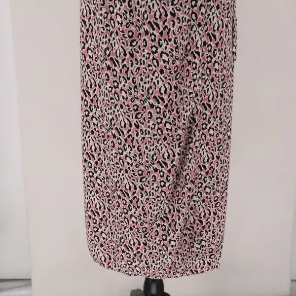J Crew Leopard Midi Wrap Dress Womens XS Pink Black Animal Print Office Timeless - Image 8