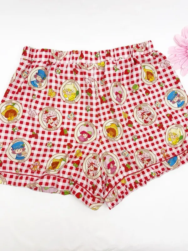 Strawberry Shortcake Countryside Plaid Gingham Check Short Pajama Set Two Piece - Image 14
