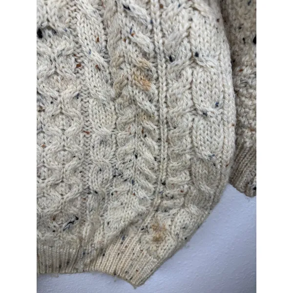 Vintage Highland Home Industries Sweater M Grandma Wool Cable Knit Deer Scotland - Image 6