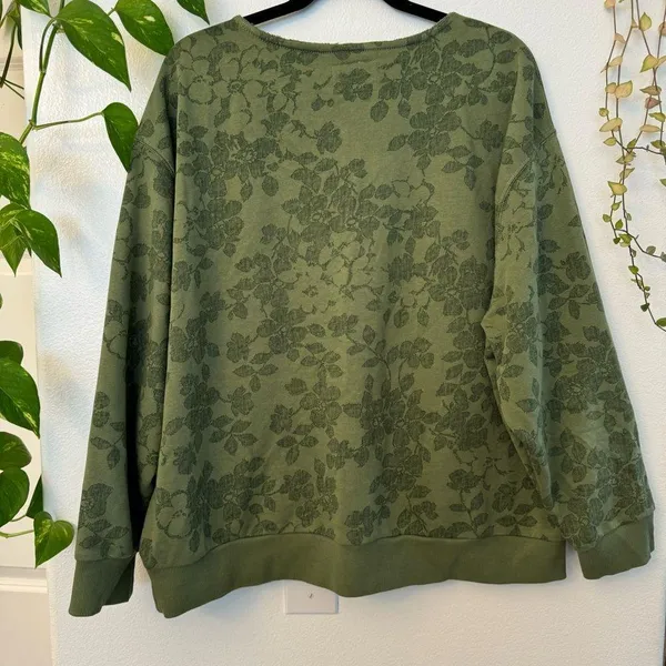 Old Navy Green Floral Women's / Men’s Sweater- unisex XL - Image 3