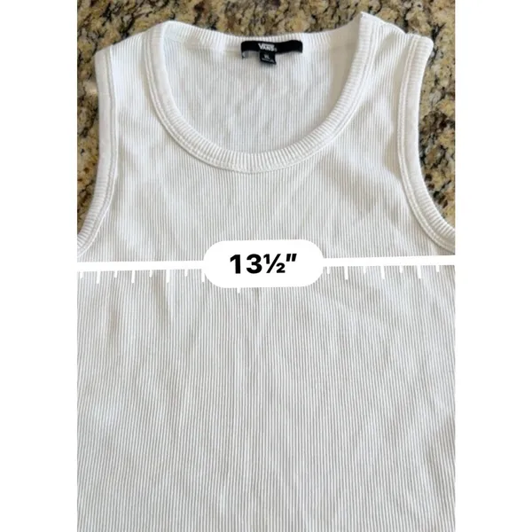 Vans Drew Ribbed Crop Tank Top Womens XL White Sleeveless Casual NEW - Image 8