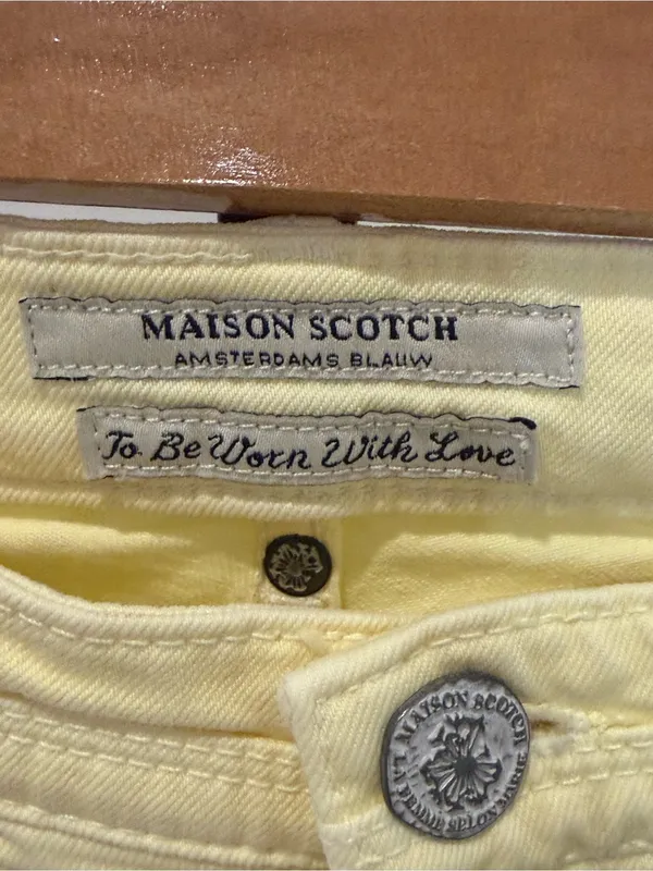 Maison Scotch La Parisienne Yellow Skinny Jeans Size 27/32 Stretch Denim - Image 4