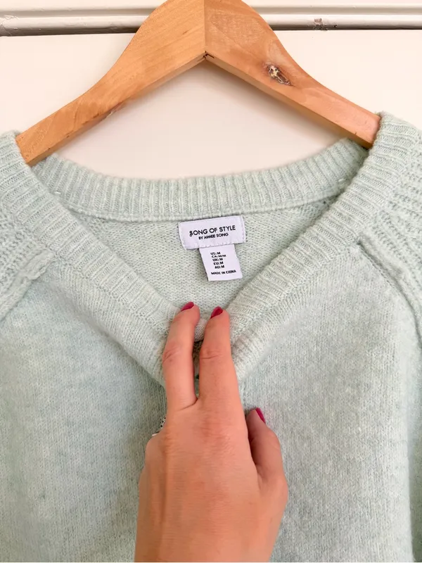 Song of Style Revolve Mint Sea Foam Green Crewneck Cardigan Sweater M - Image 5