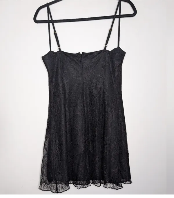 NWT WeWoreWhat Black Lace Mini Dress Sz 10 - Image 7