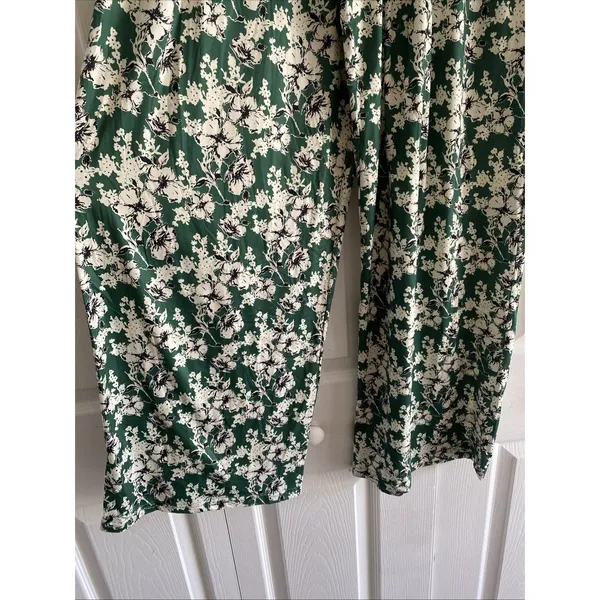 Anthropologie Hutch Floral Wide Leg Pants Womens Size SP Green Smocked Waist NEW - Image 5